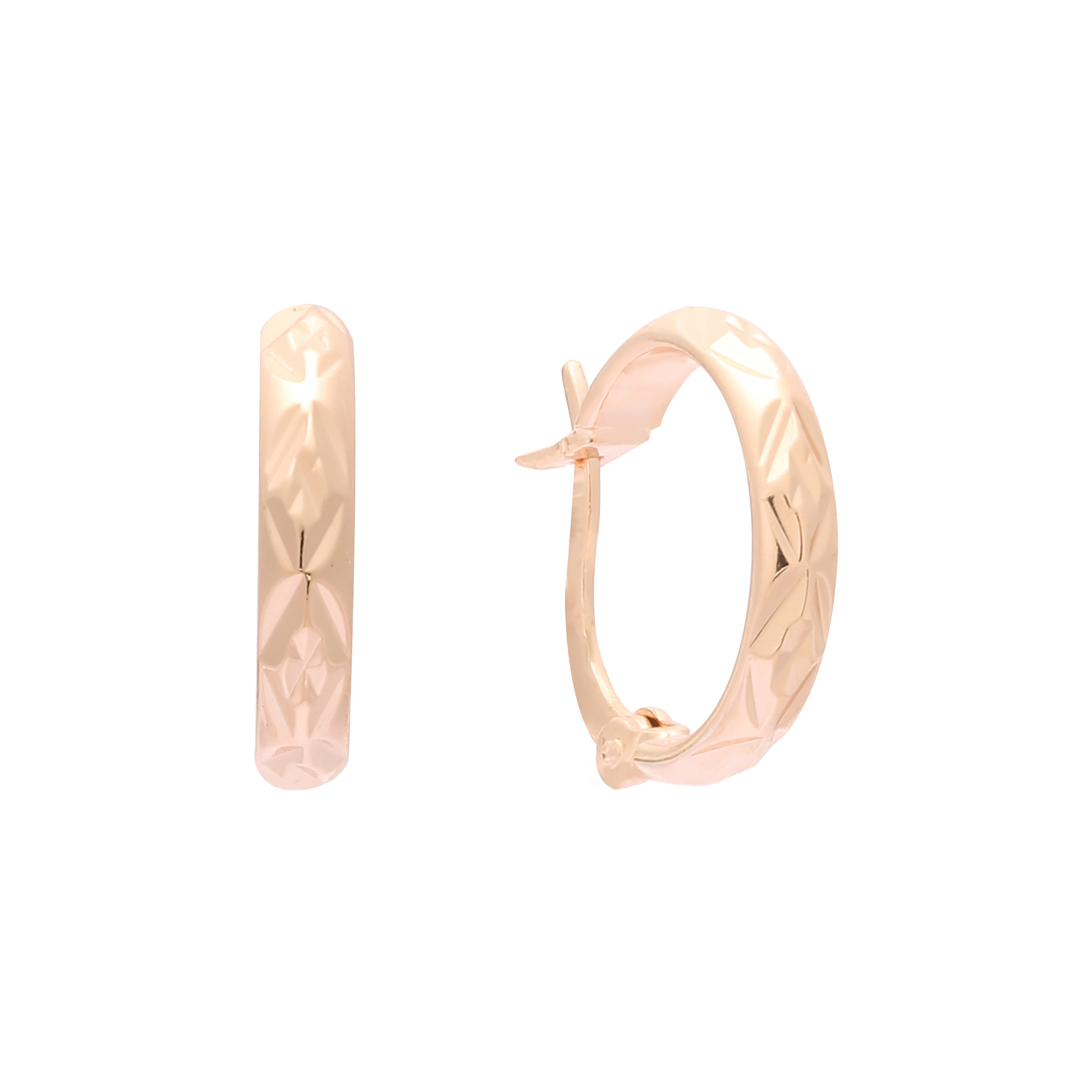 Hoop earring in 14K Gold, Rose Gold plating colors