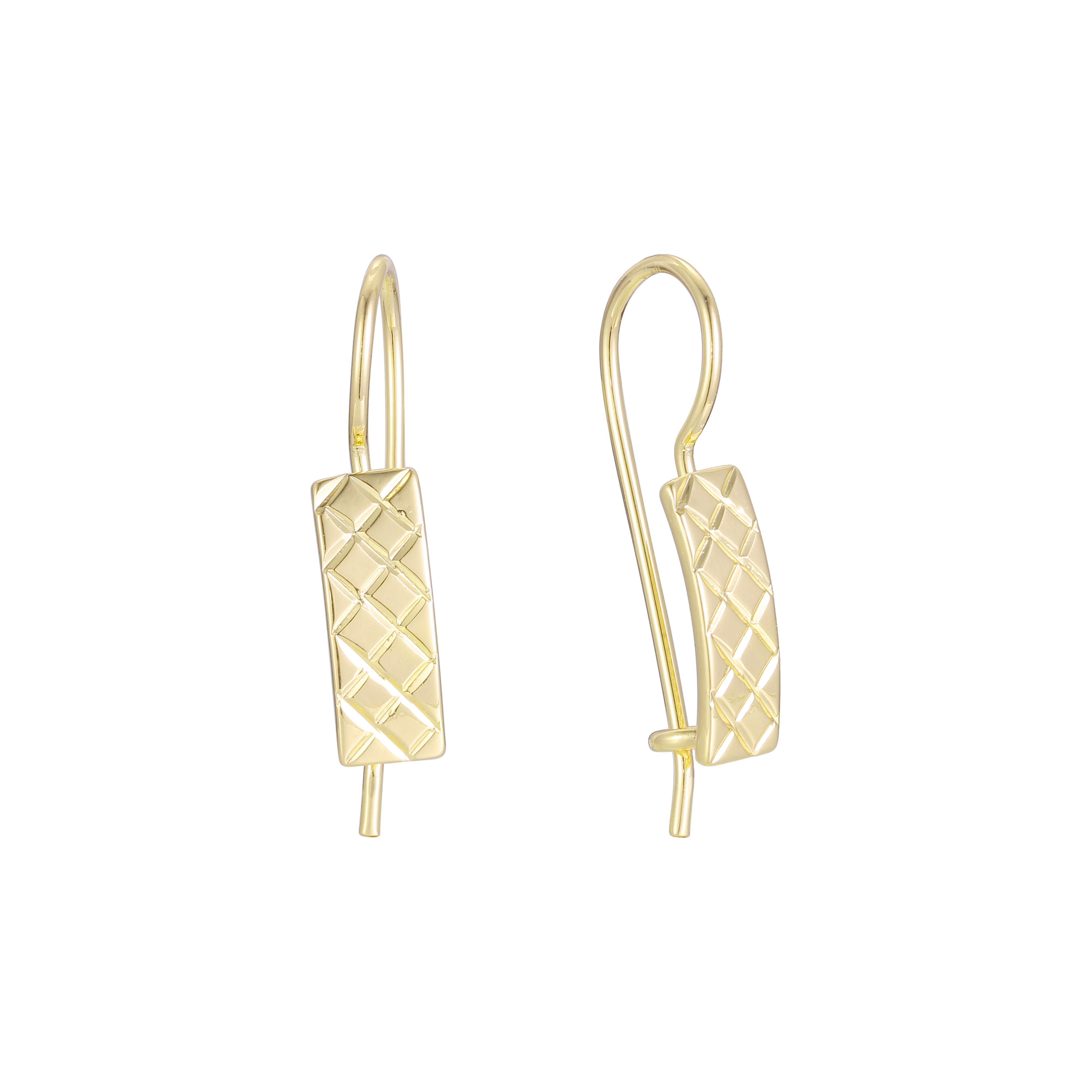 Wire hook child earrings in 14K Gold, Rose Gold plating colors