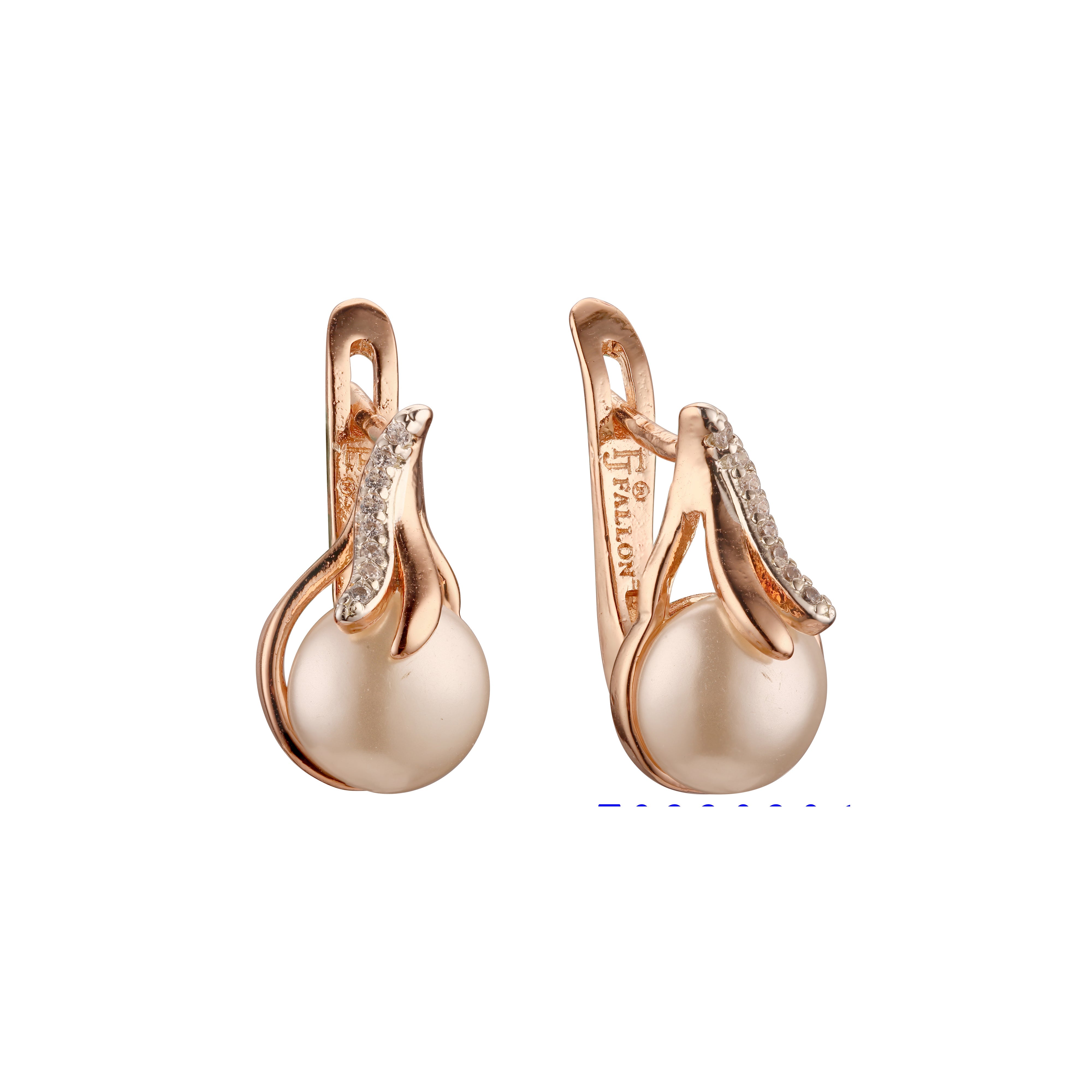 Rose Gold two tone pearl earrings