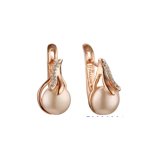 Rose Gold two tone pearl earrings