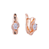 Aretes de racimo en Oro de 14K, Oro Rosa, baño de dos colores