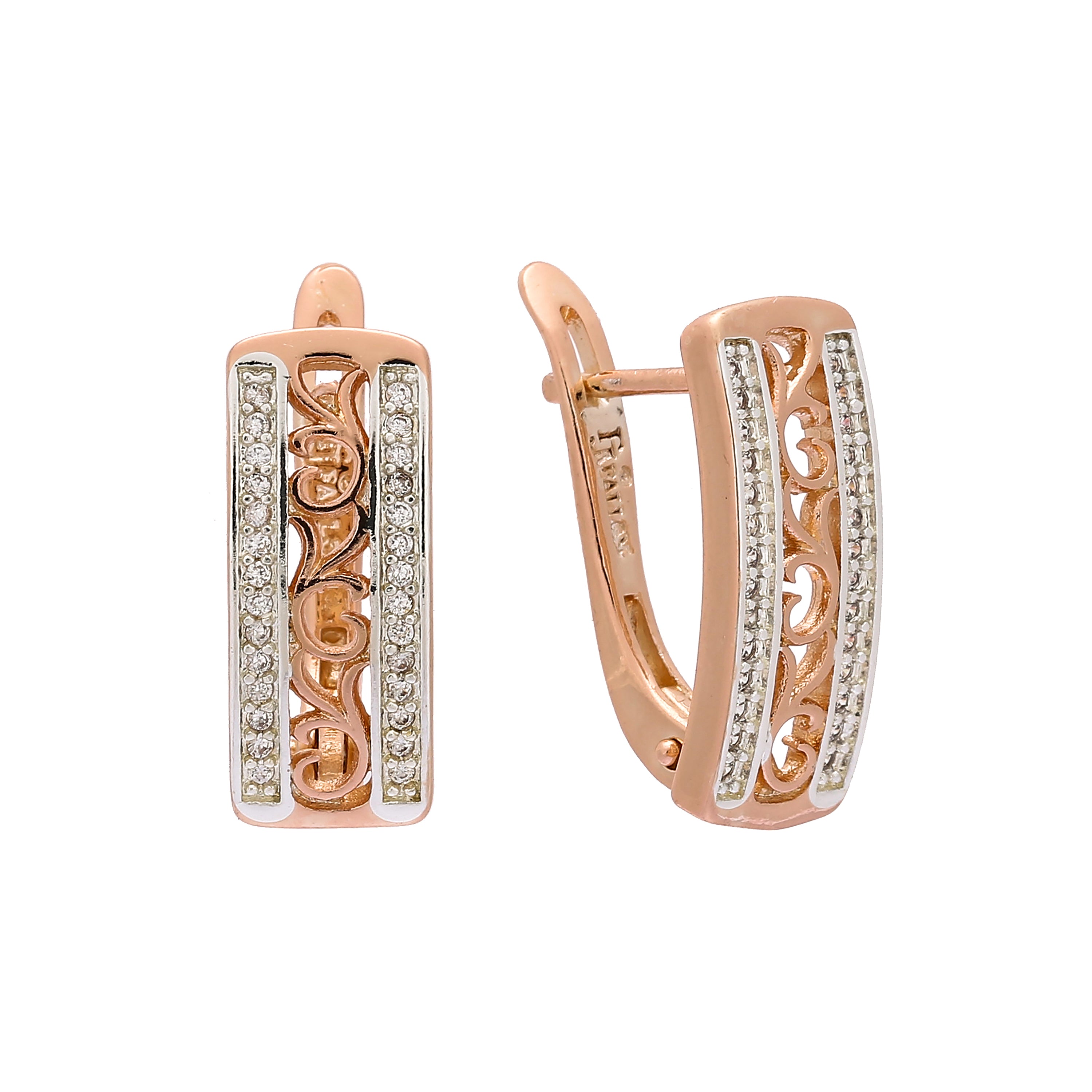 Rose Gold two tone earrings