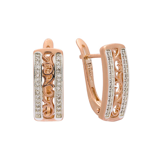 Rose Gold two tone earrings