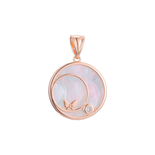 Pingente em ouro rosa, cores banhadas a ouro 14K