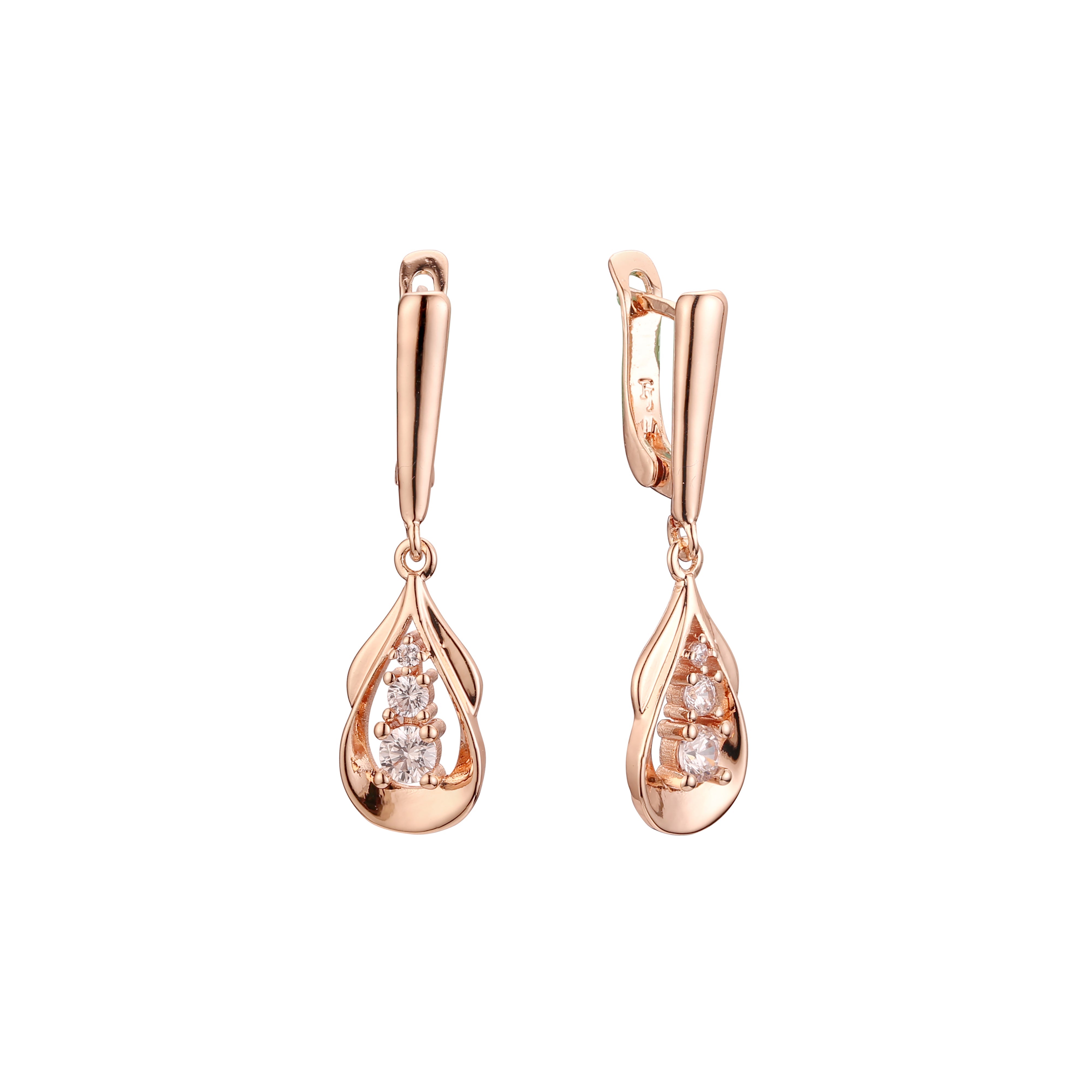 Pendientes de oro rosa