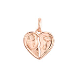 Lock of love and key pendant in Rose Gold, 14K Gold plating colors