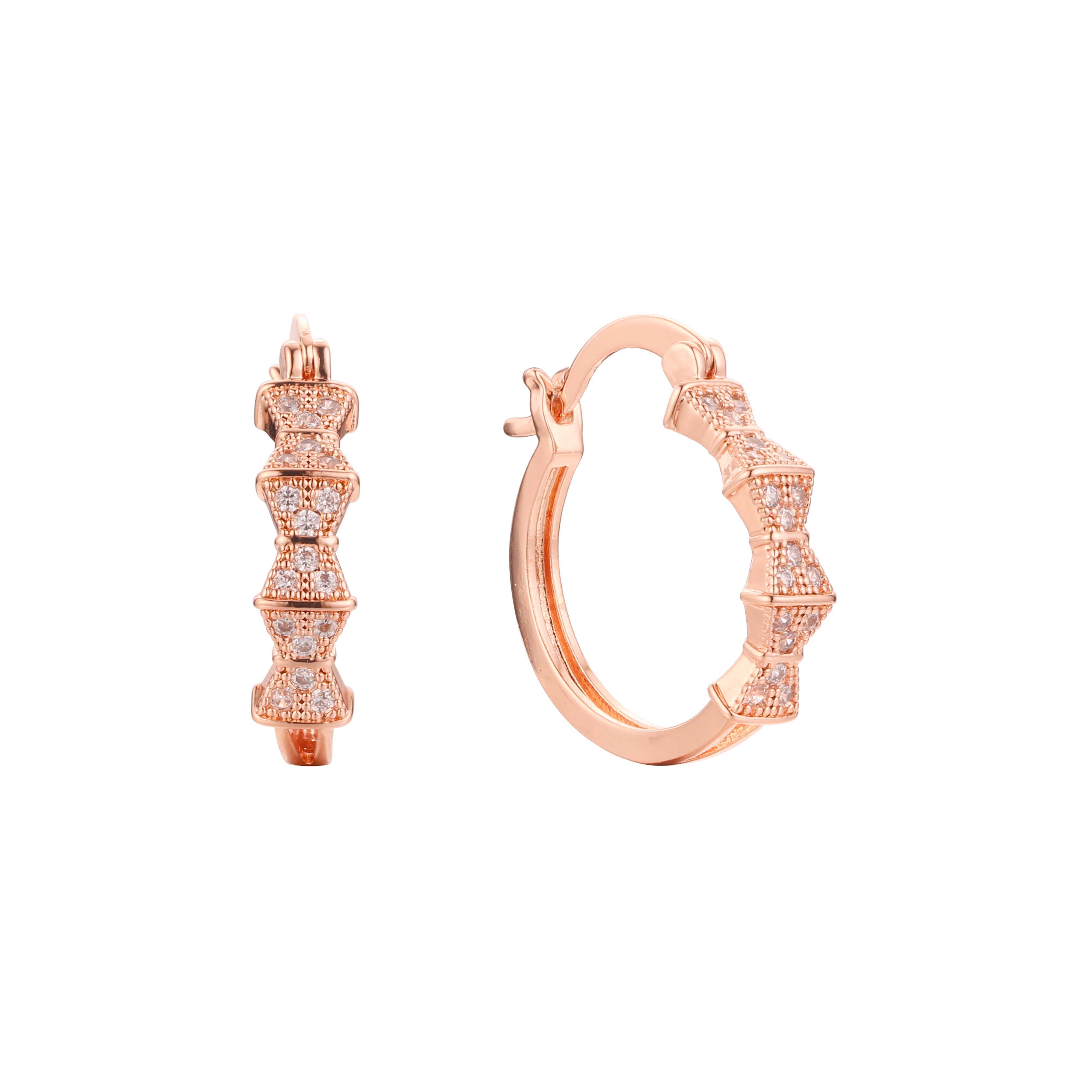 Aretes de aro en Oro de 14K, baño de Oro Rosa colores