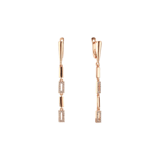 Rose Gold two tone earrings with paperclips drops