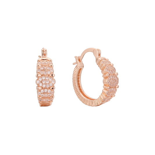 Aretes de aro en Oro de 14K, baño de Oro Rosa colores