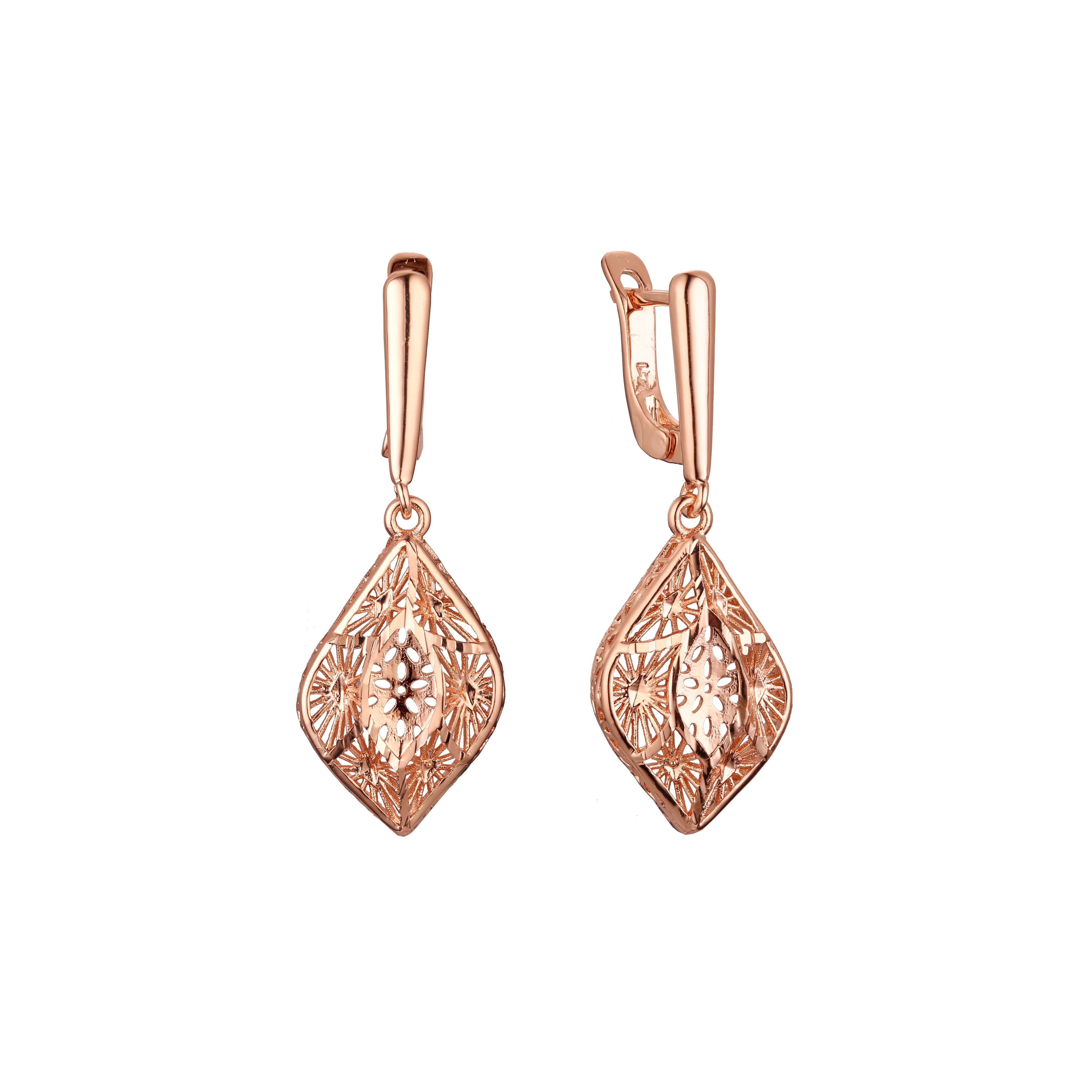 Pendientes de oro rosa