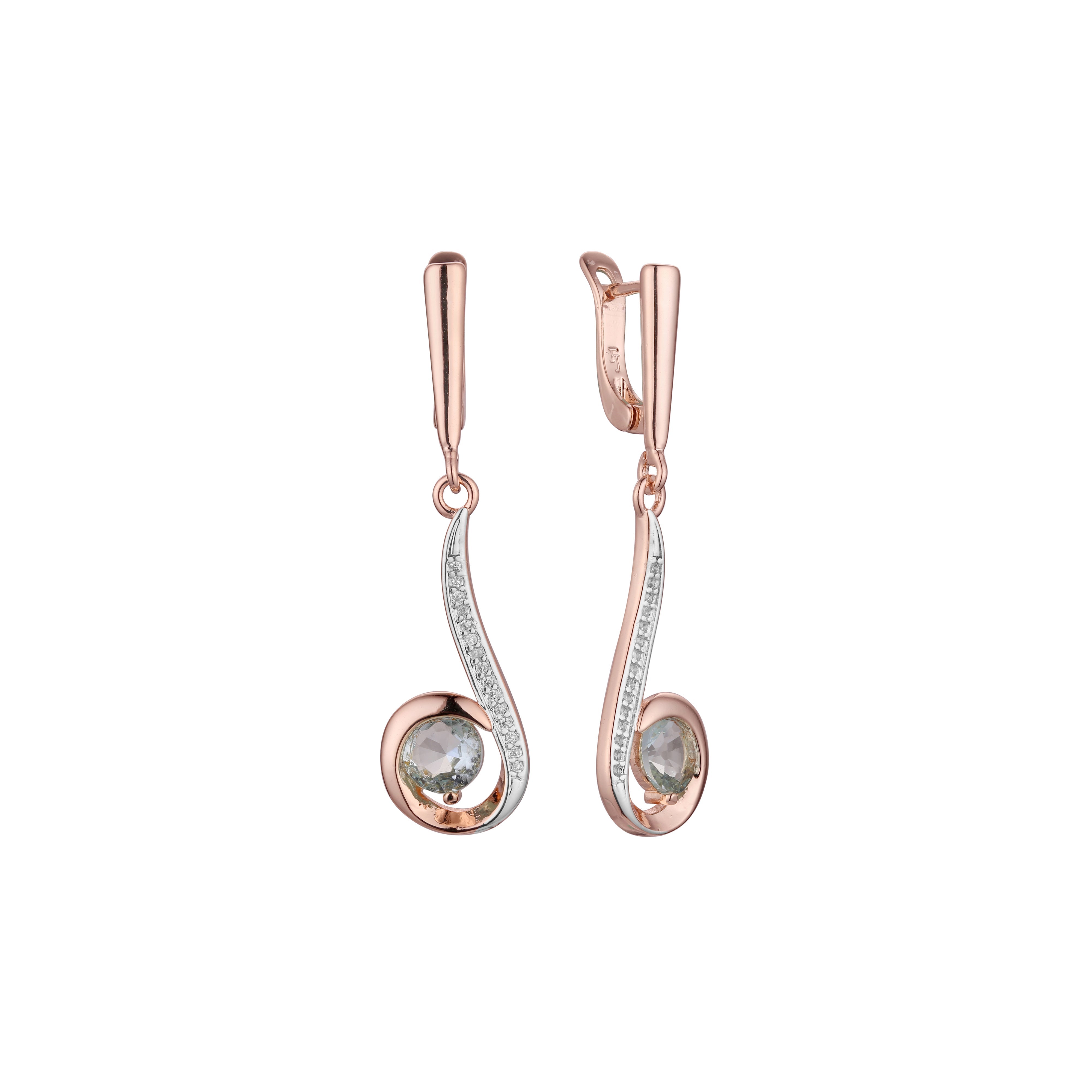 Cluster earrings in 14K Gold, Rose Gold, two tone plating colors