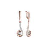 Aretes de racimo en Oro de 14K, Oro Rosa, baño de dos colores