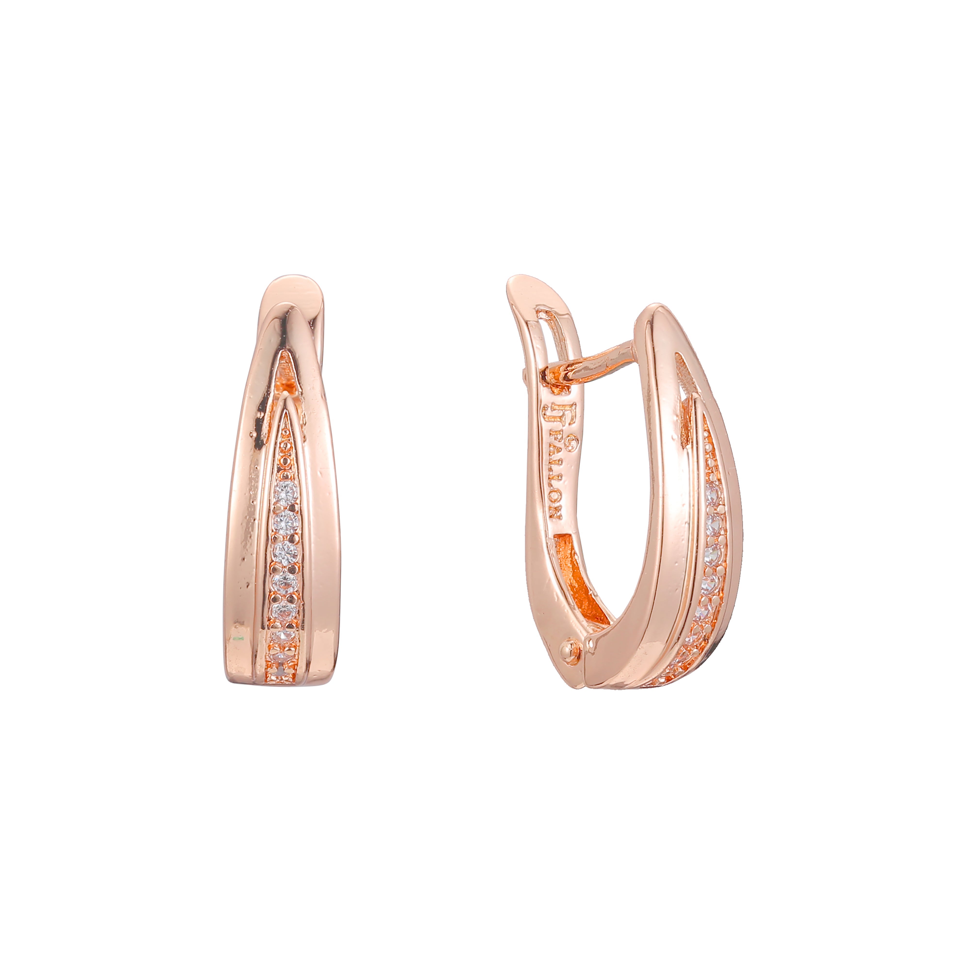 Aretes en Oro 14K, Oro Rosa, baño en dos tonos