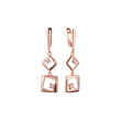 Double rhombus solitaire earrings in 14K Gold, Rose Gold plating colors