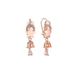 Wire hook Stars cluster chandelier drop earrings in 14K Gold, Rose Gold plating colors