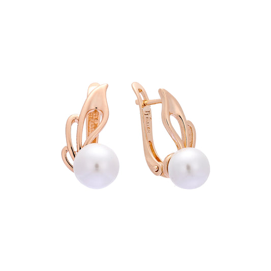 Rose Gold pearl earrings