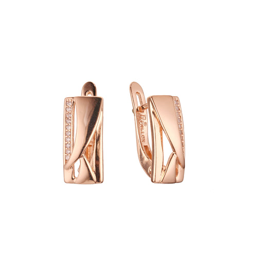 Earrings in Rose Gold, two tone plating colors