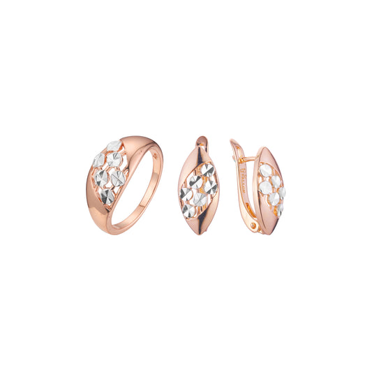 Rose Gold two tone Sparkle-Cut midsize nugget set