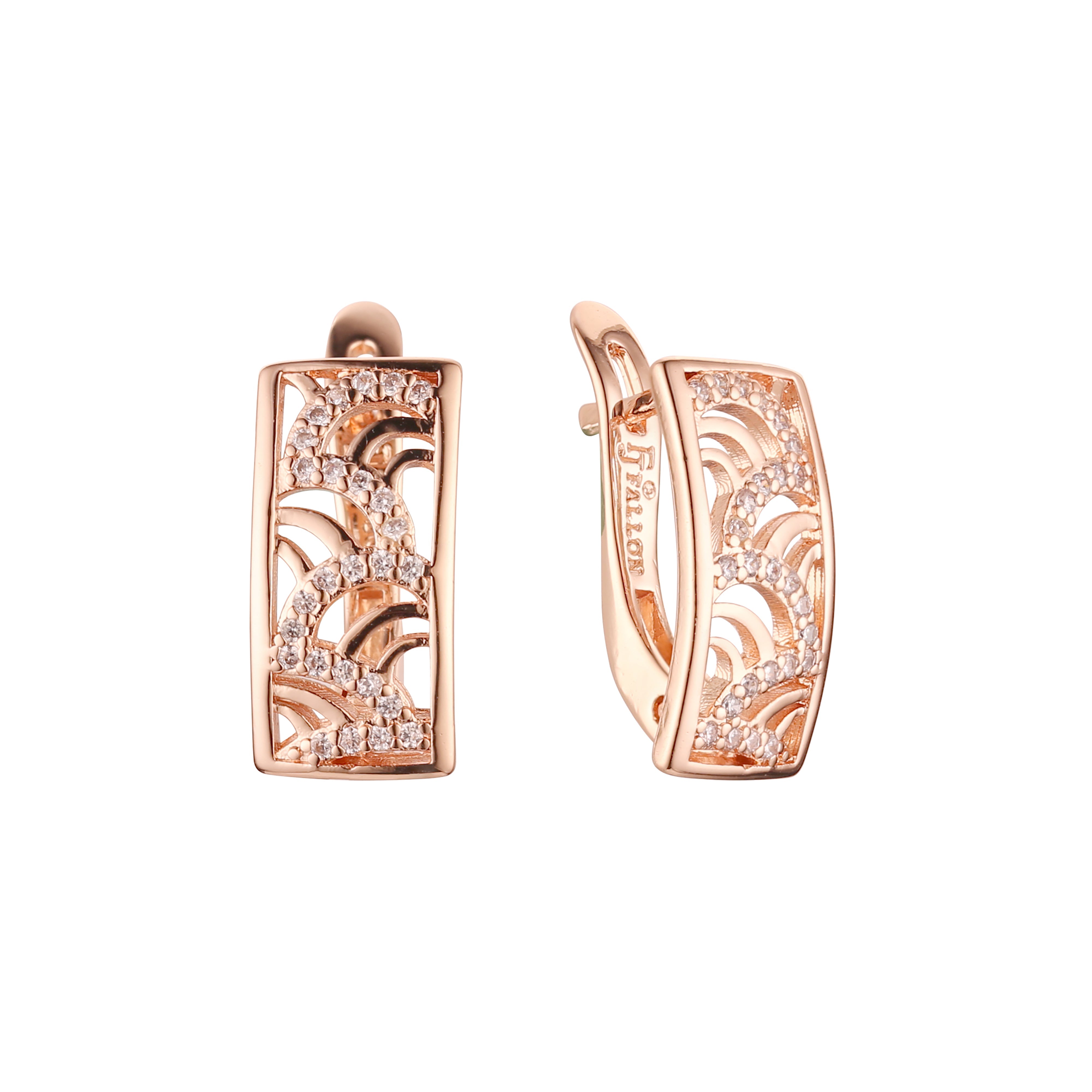 Earrings in Rose Gold, two tone plating colors