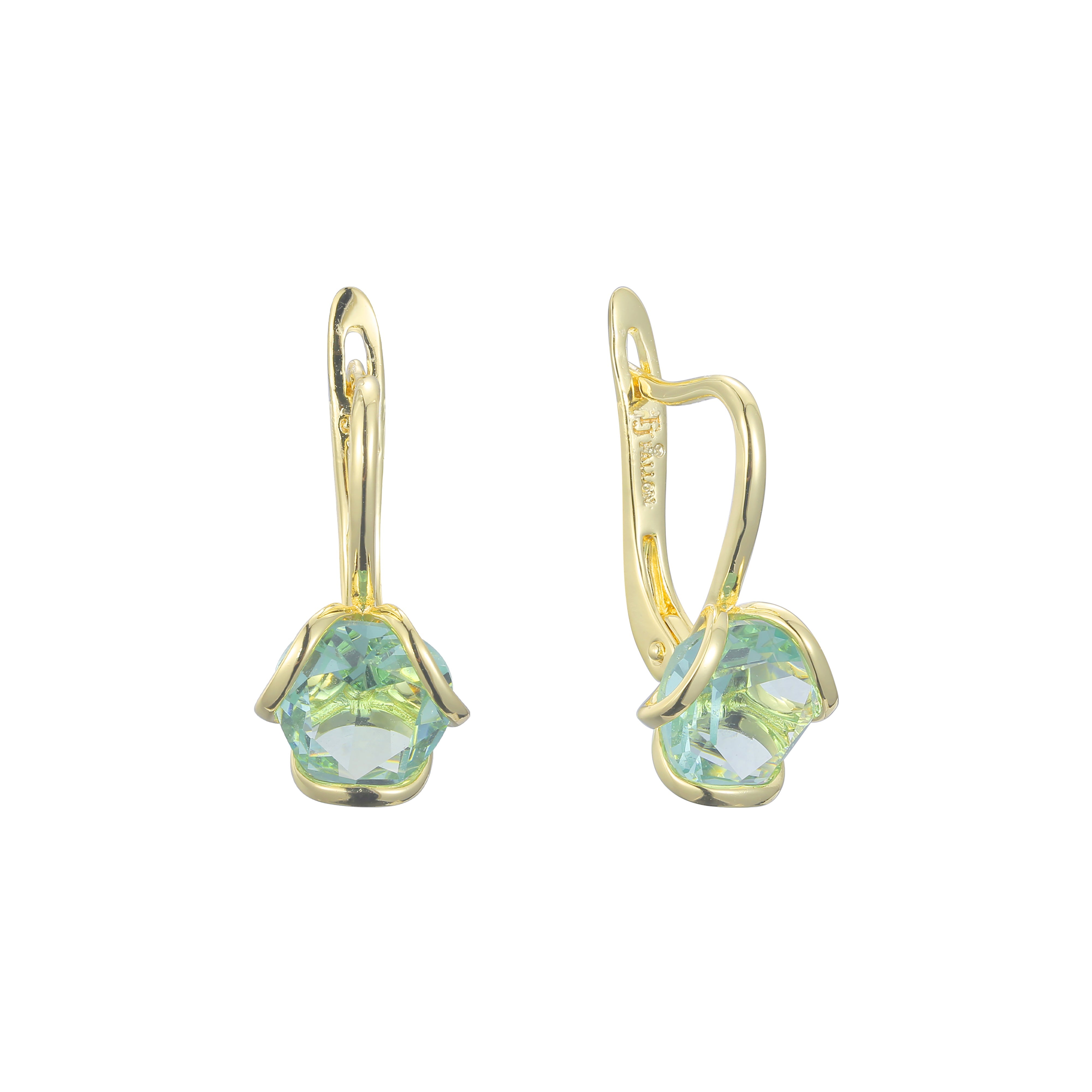 Pendientes Solitario en Oro de 14K, baño de Oro Rosa colores