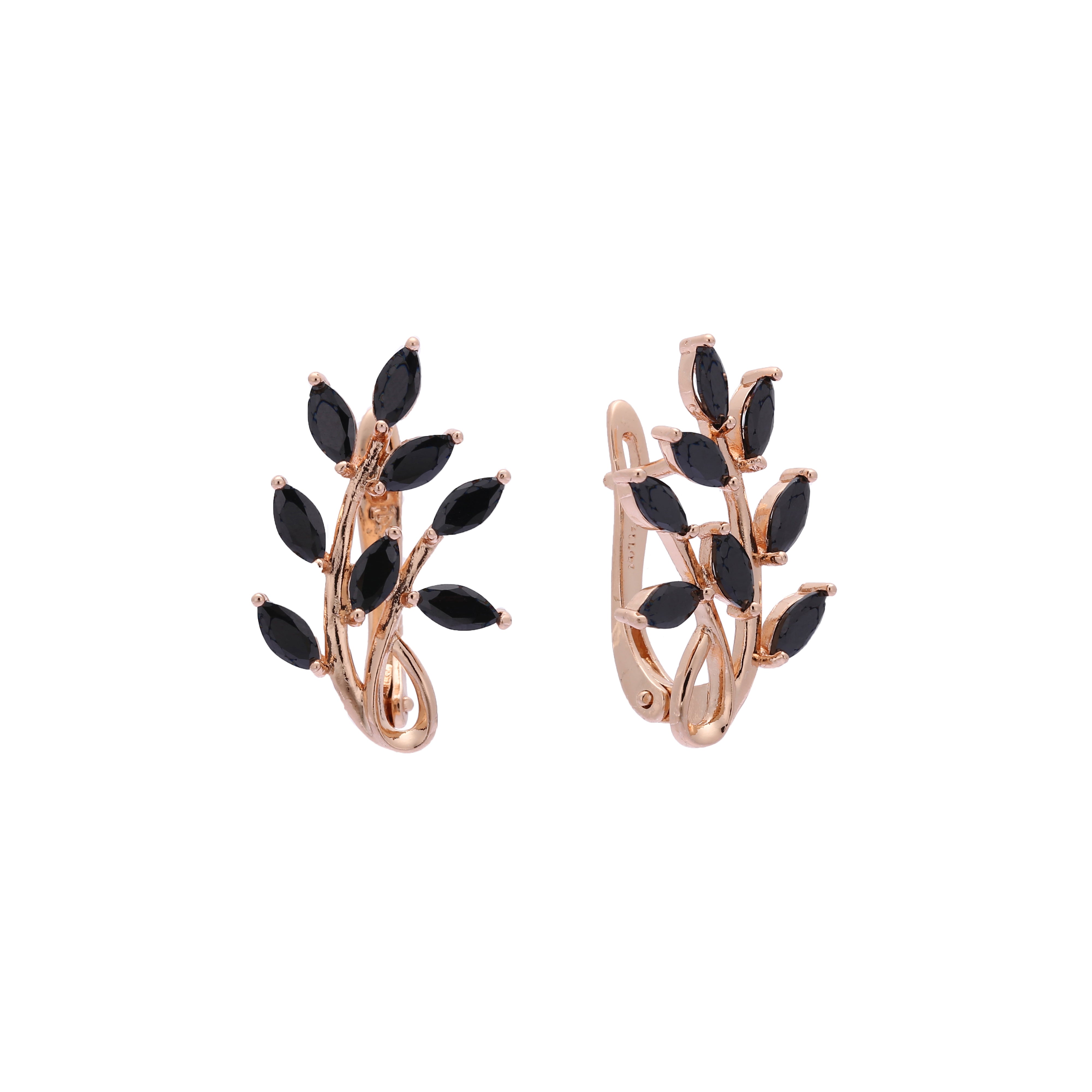 Rising cluster flower CZs Rose Gold earrings