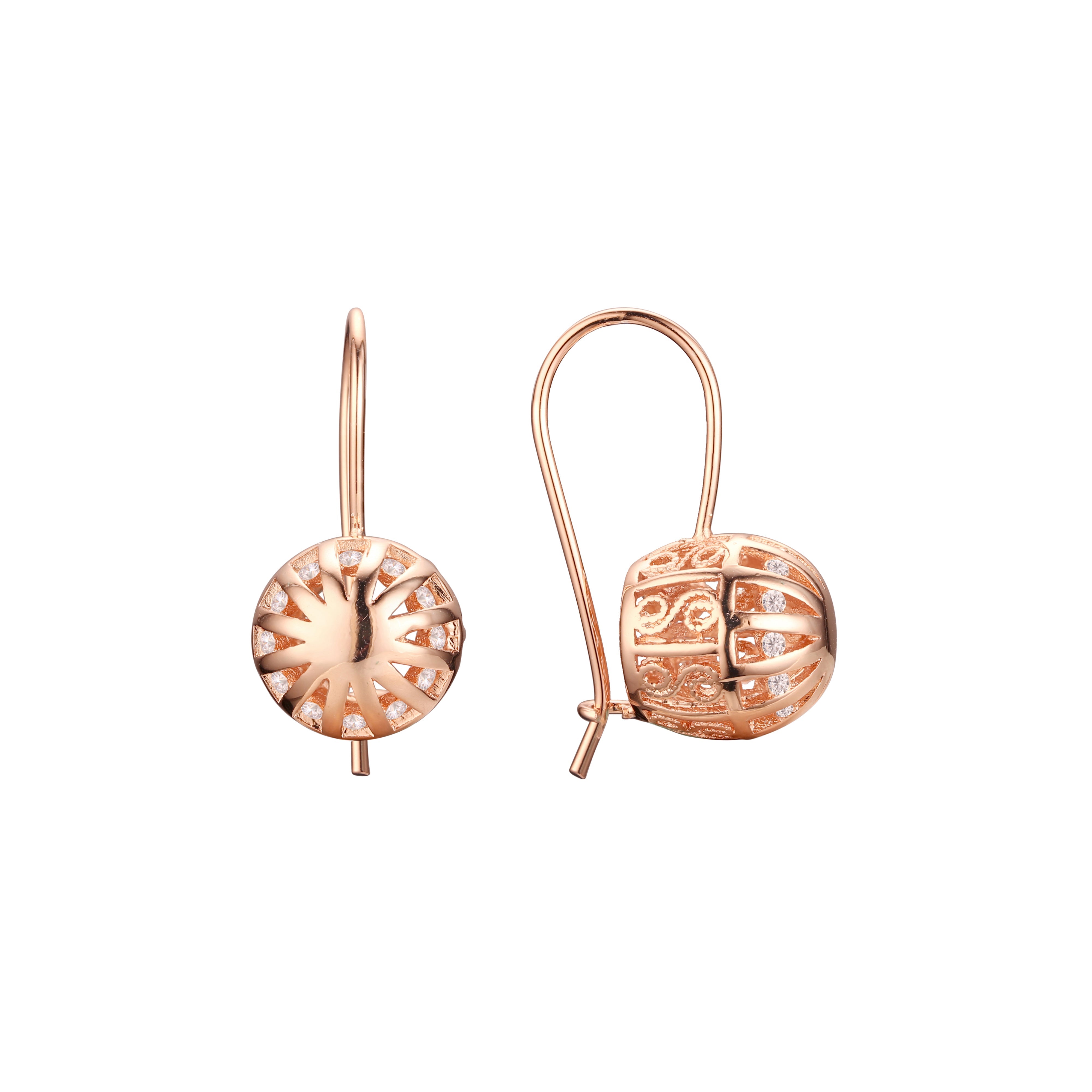 Rose Gold wire hook earrings