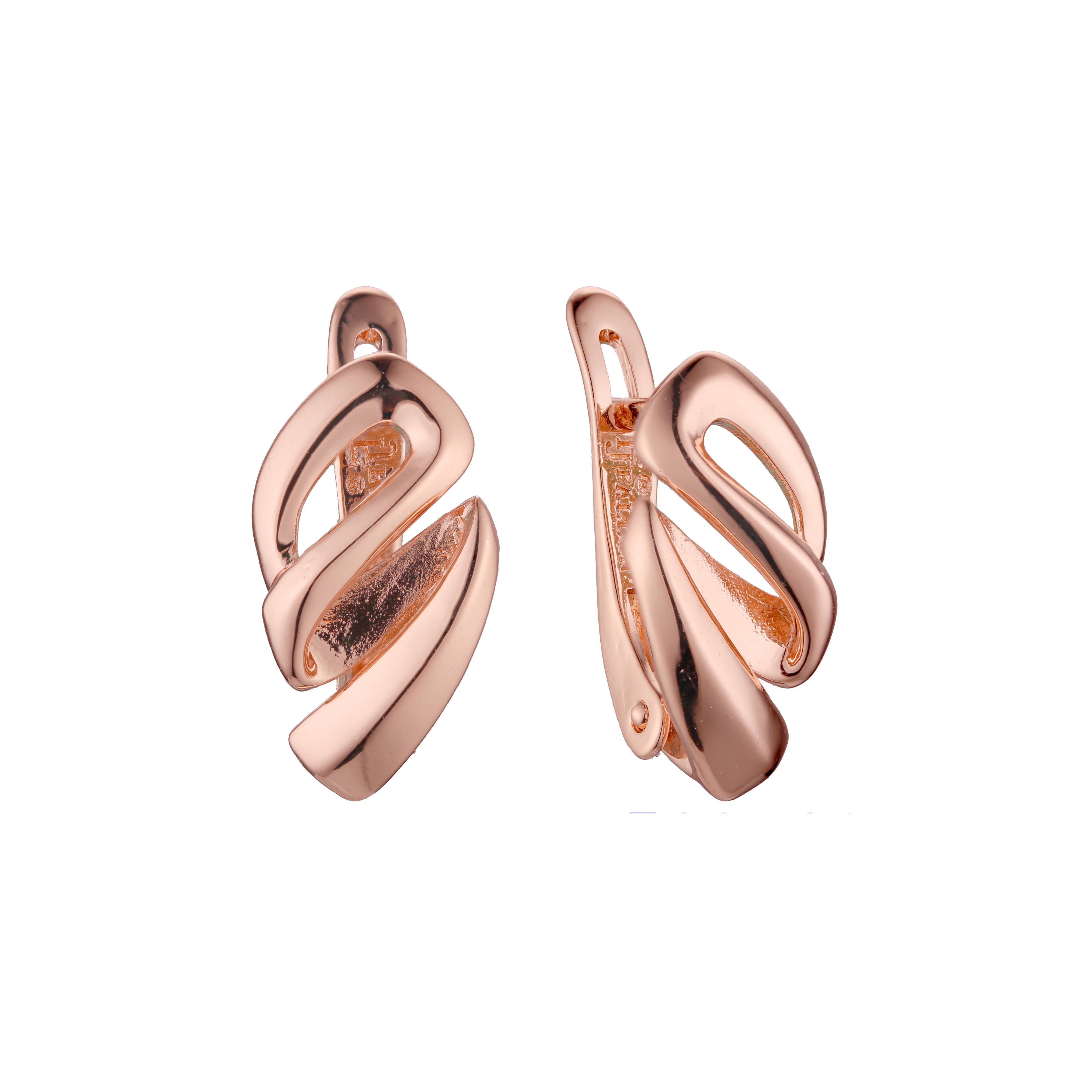 Aretes en Oro 14K, Oro Rosa, baño en dos tonos