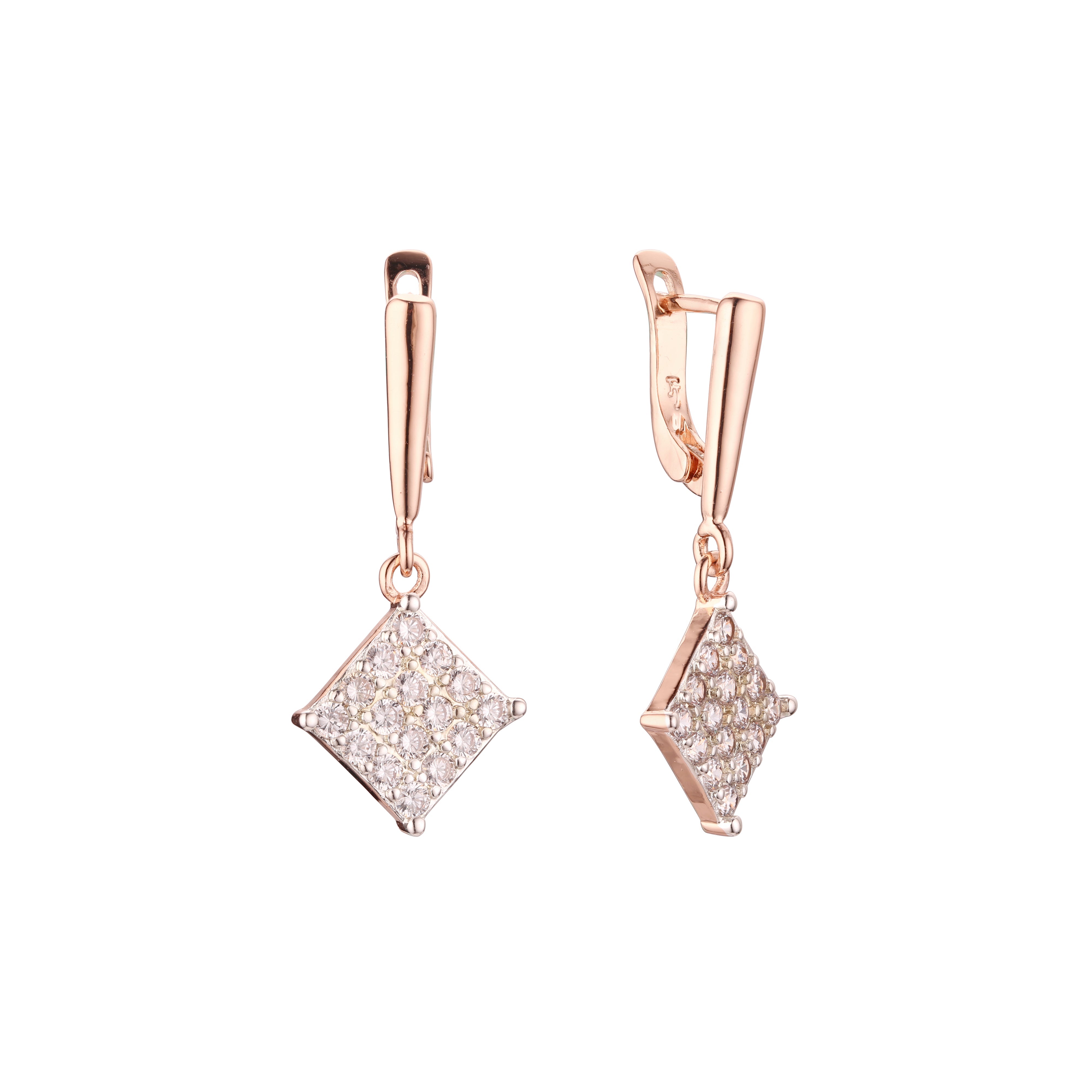 Earrings in Rose Gold, two tone plating colors