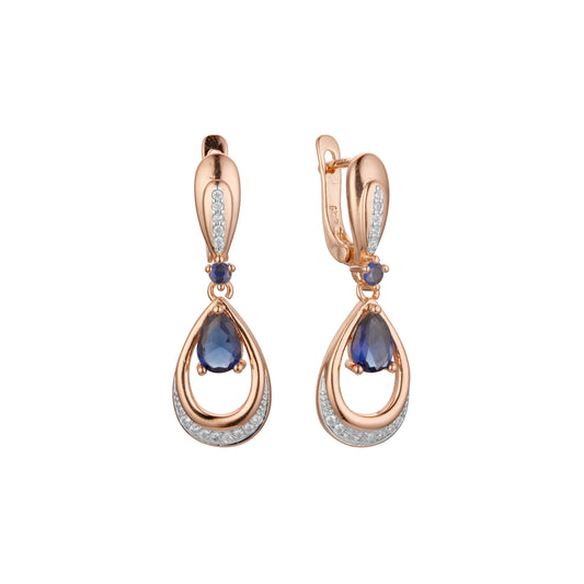 Earrings in Rose Gold, two tone plating colors