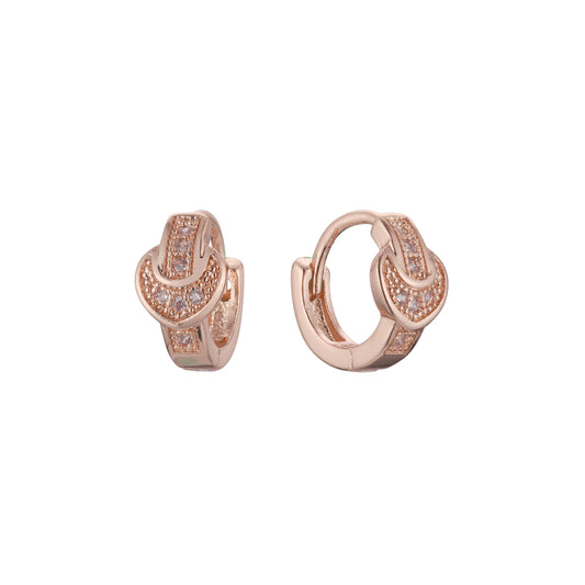 Pendientes Huggie niño en Oro de 14K, baño de Oro Rosa colores