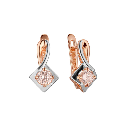 Earrings in Rose Gold, two tone plating colors