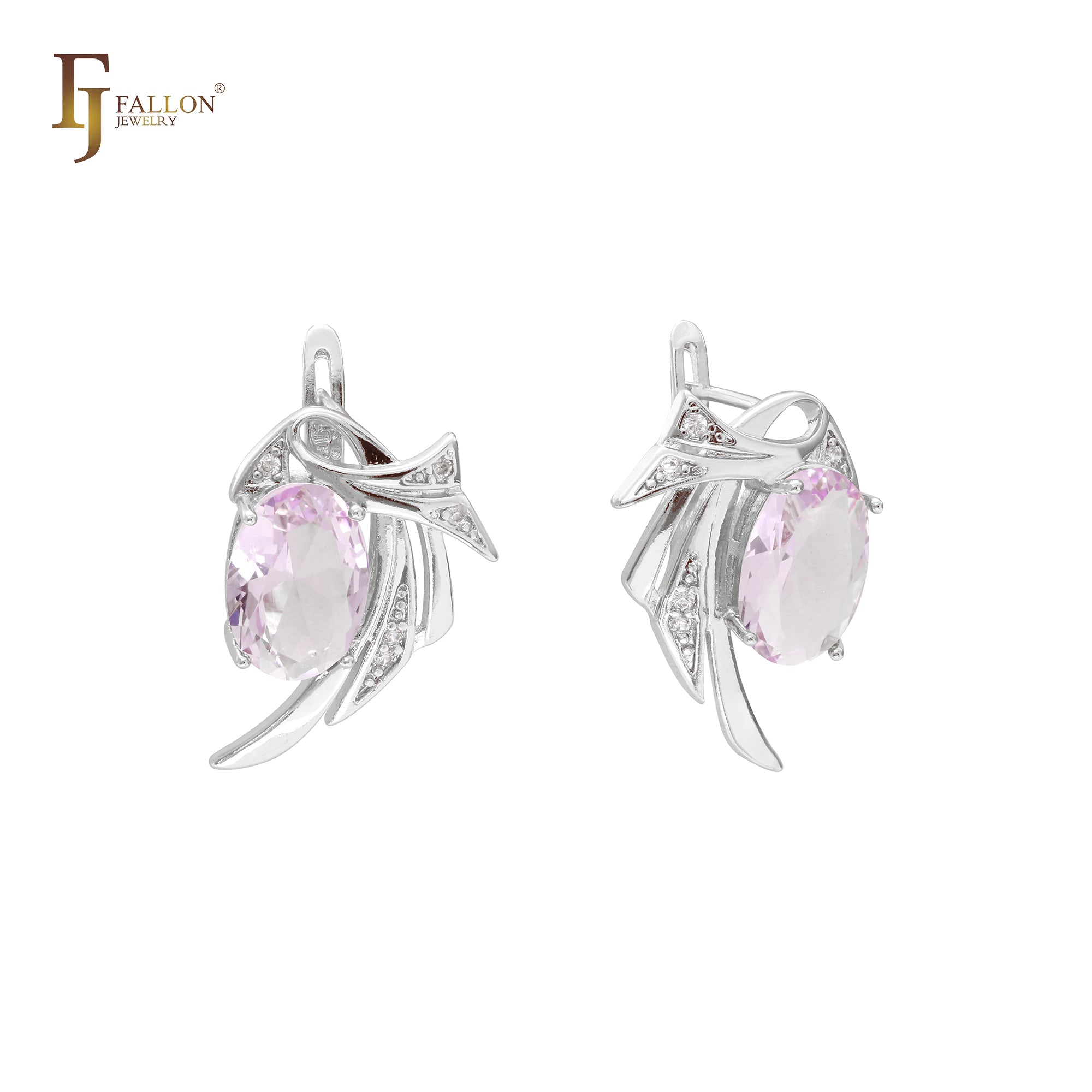 .Wings solitaire earrings in 14K Gold, Rose Gold plating colors