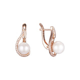 Rose Gold two tone pearl earrings