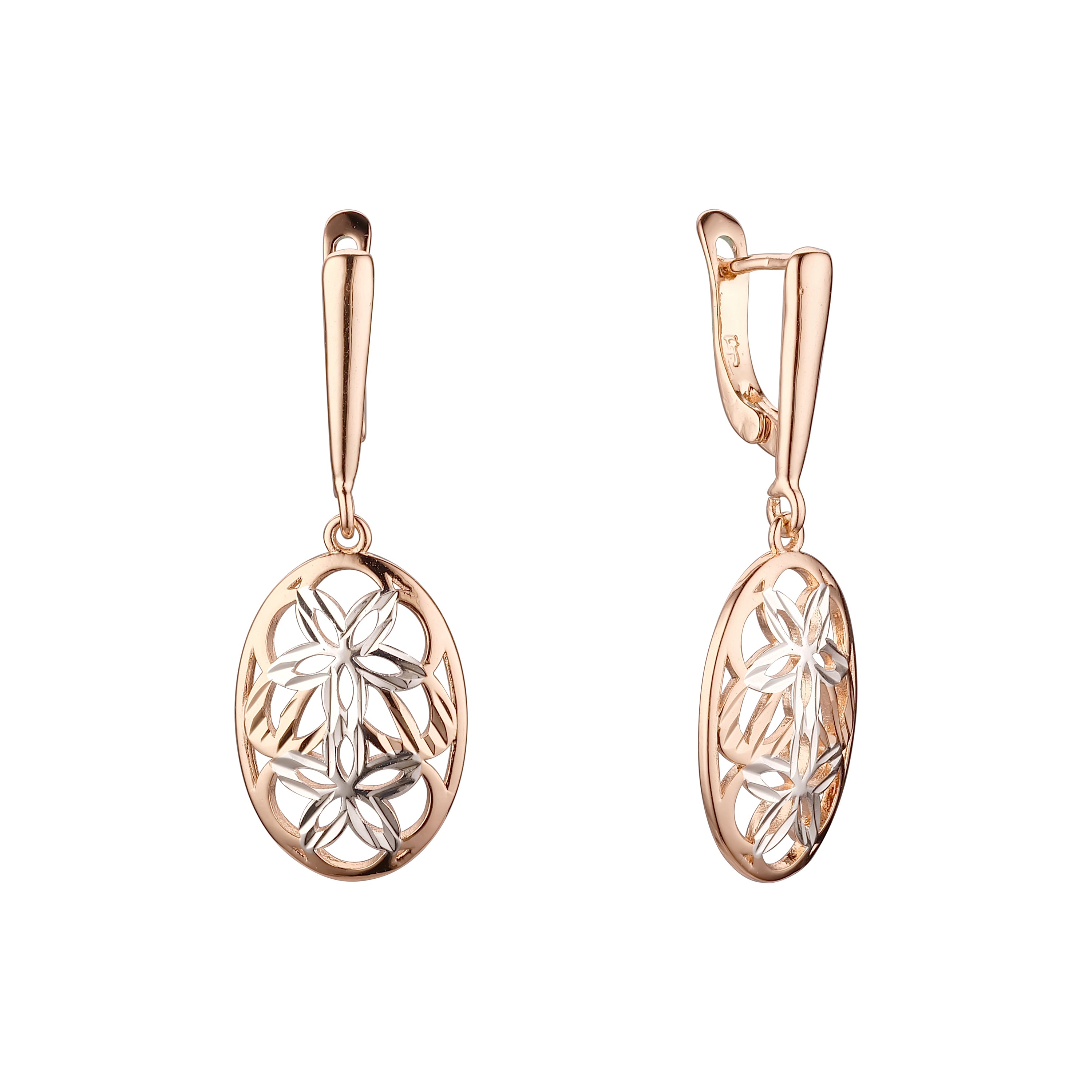 Rose Gold two tone earrings