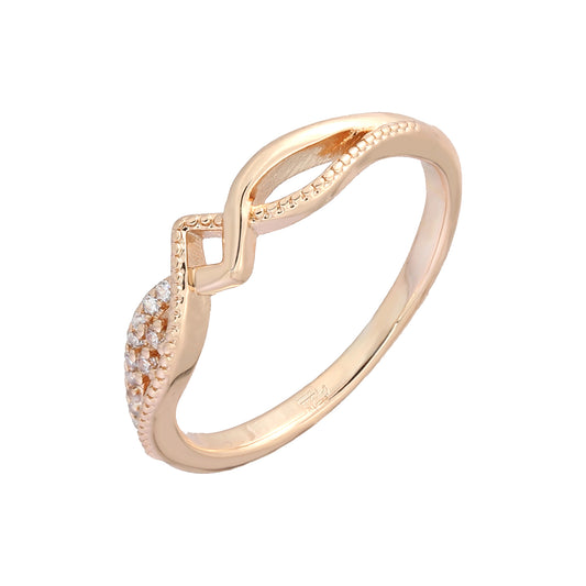 Double row paved white cz Rose Gold rings