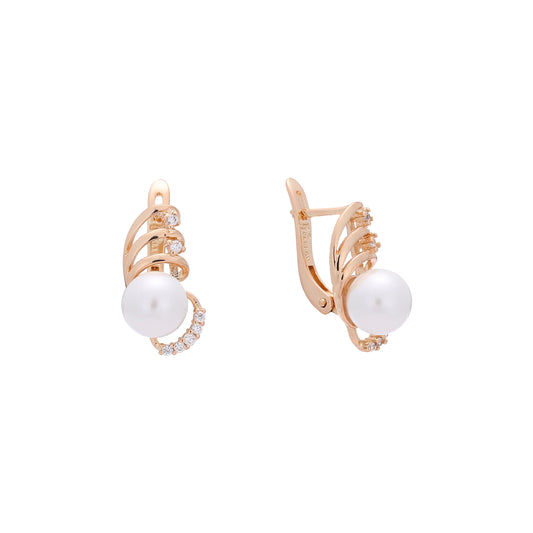 Rose Gold pearl earrings