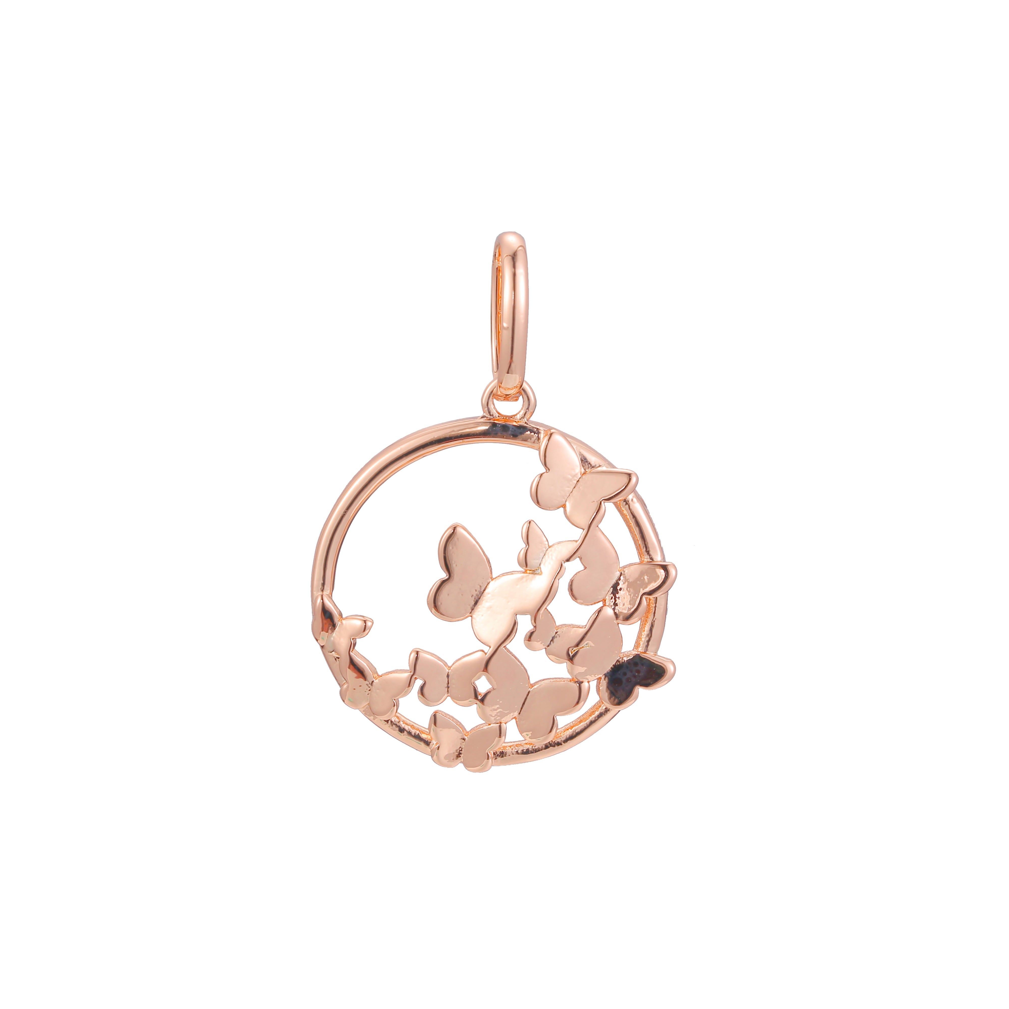 Pingente em ouro rosa de dois tons, cores banhadas a ouro 14K