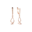 Elegant clawed solitaire Rose Gold Pearl earrings