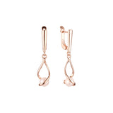 Elegant clawed solitaire Rose Gold Pearl earrings