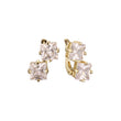 Double emerald cut stones earrings in 14K Gold, Rose Gold plating colors