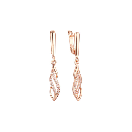 Earrings in Rose Gold, two tone plating colors