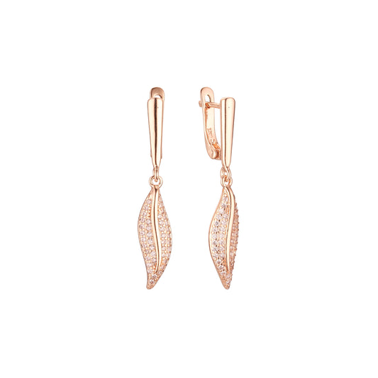 Earrings in Rose Gold, two tone plating colors