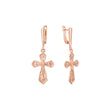 Rose Gold crucifix cross earrings