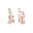 Leaves cluster CZs fruit child 14K Gold, Rose Gold earrings