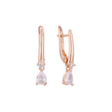 Solitaire earrings in 14K Gold, Rose Gold plating colors