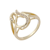 Ganso de moda pavimentado Oro 14K, anillos de oro rosa