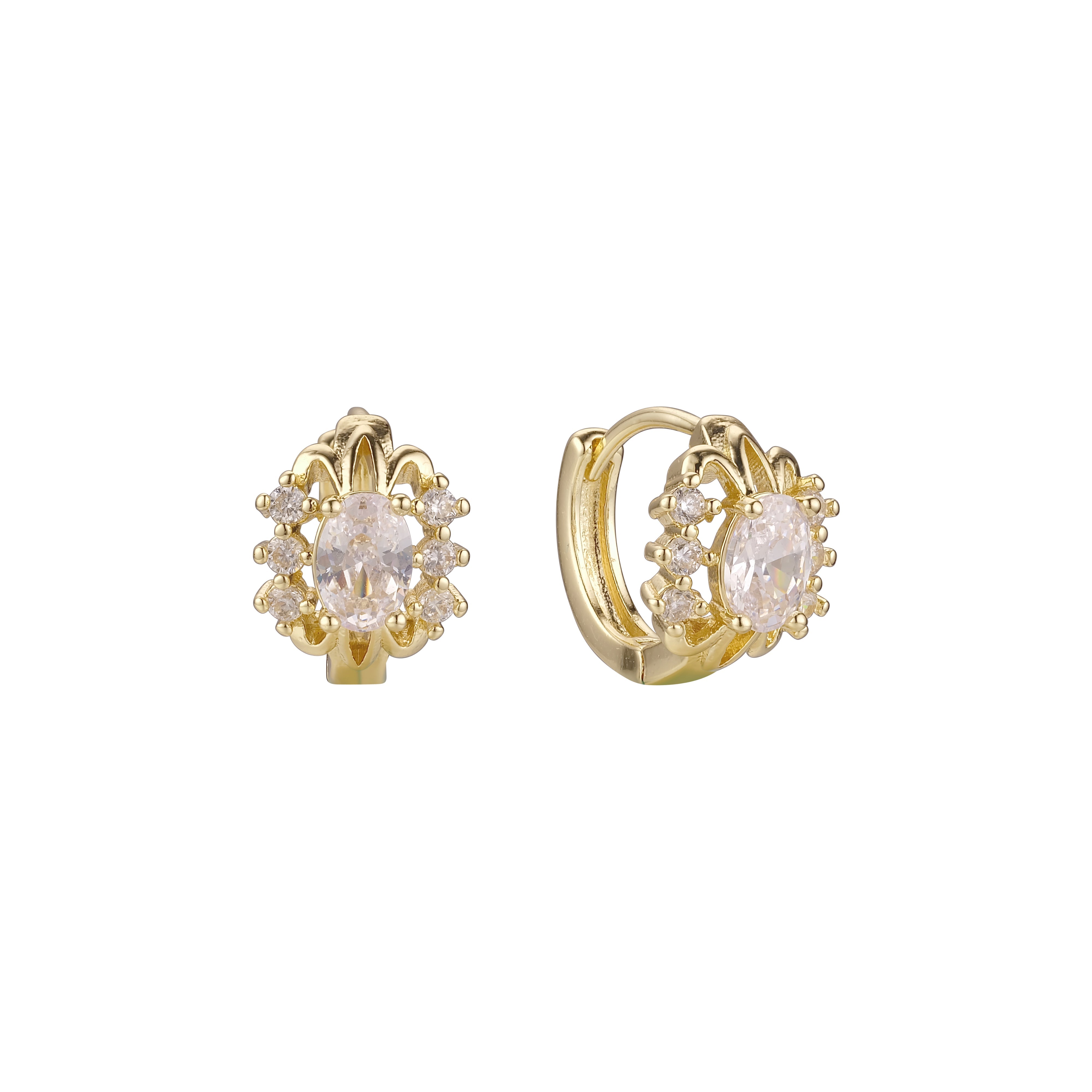 Aretes de racimo de oro de 14K