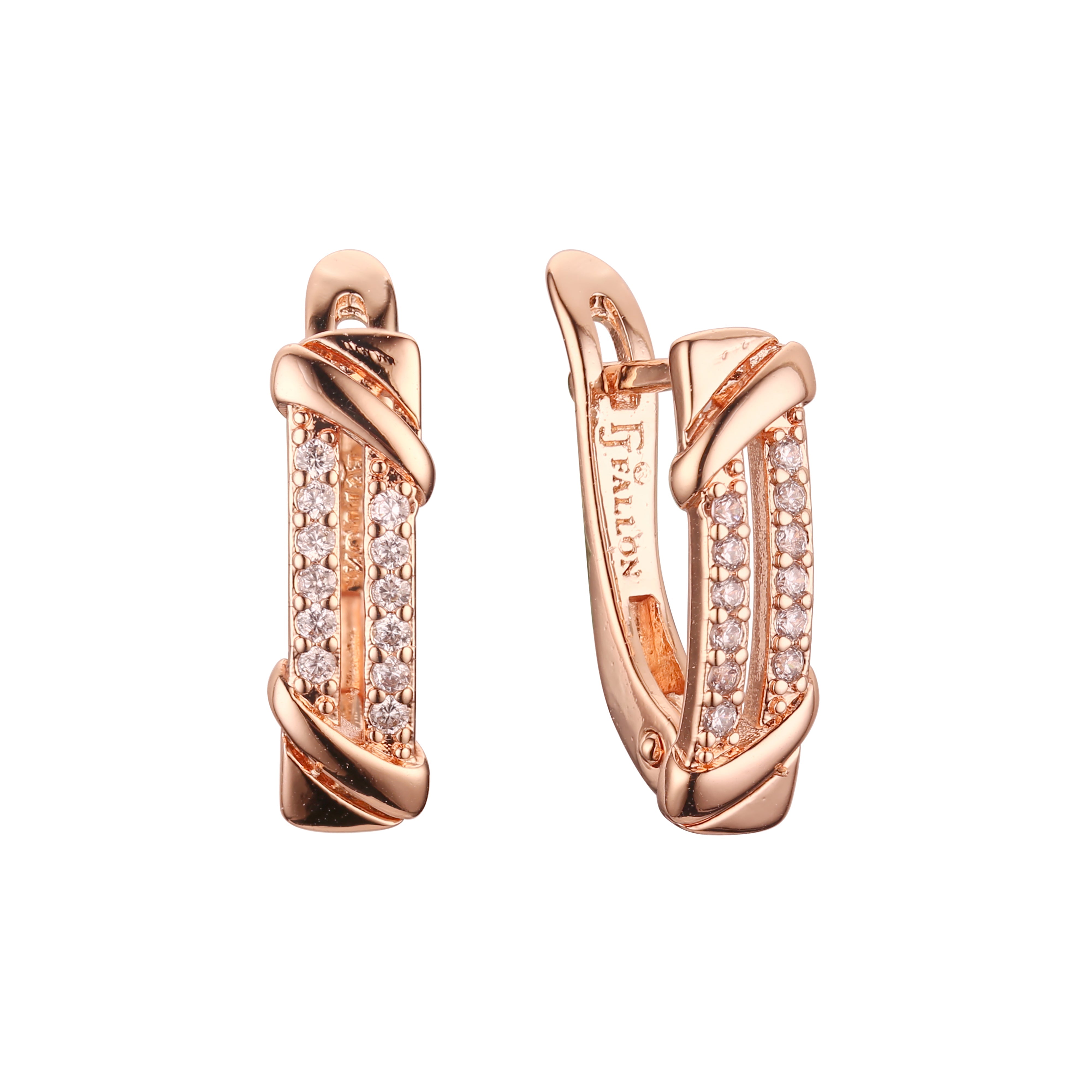 Earrings in Rose Gold, two tone plating colors