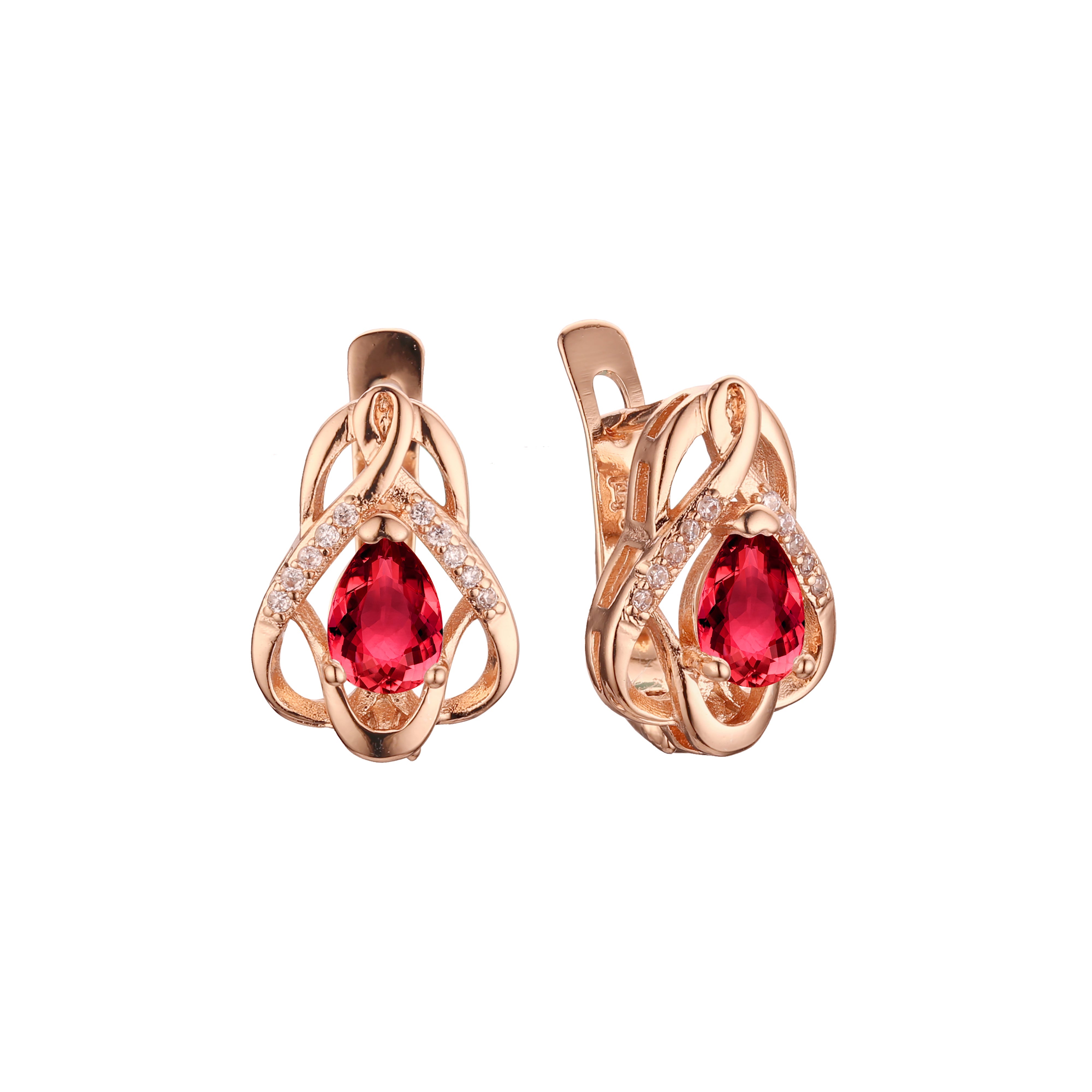 Pendientes de oro rosa