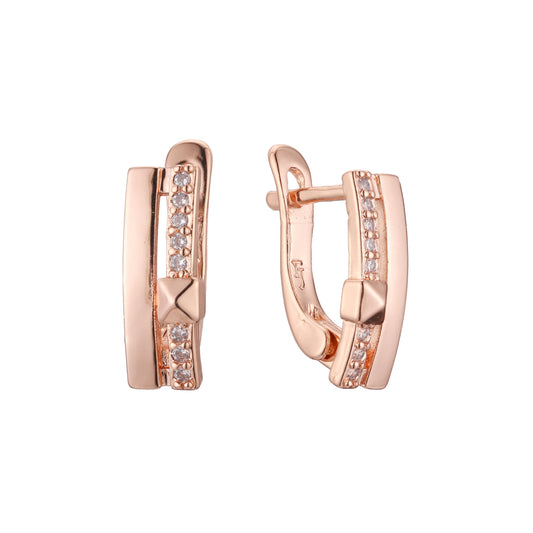 Earrings in 14K Gold, Rose Gold, two tone plating colors